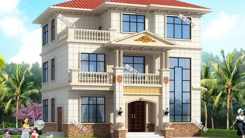 客厅挑空设计，室内有7个卧室，这样的简欧别墅你喜欢吗？