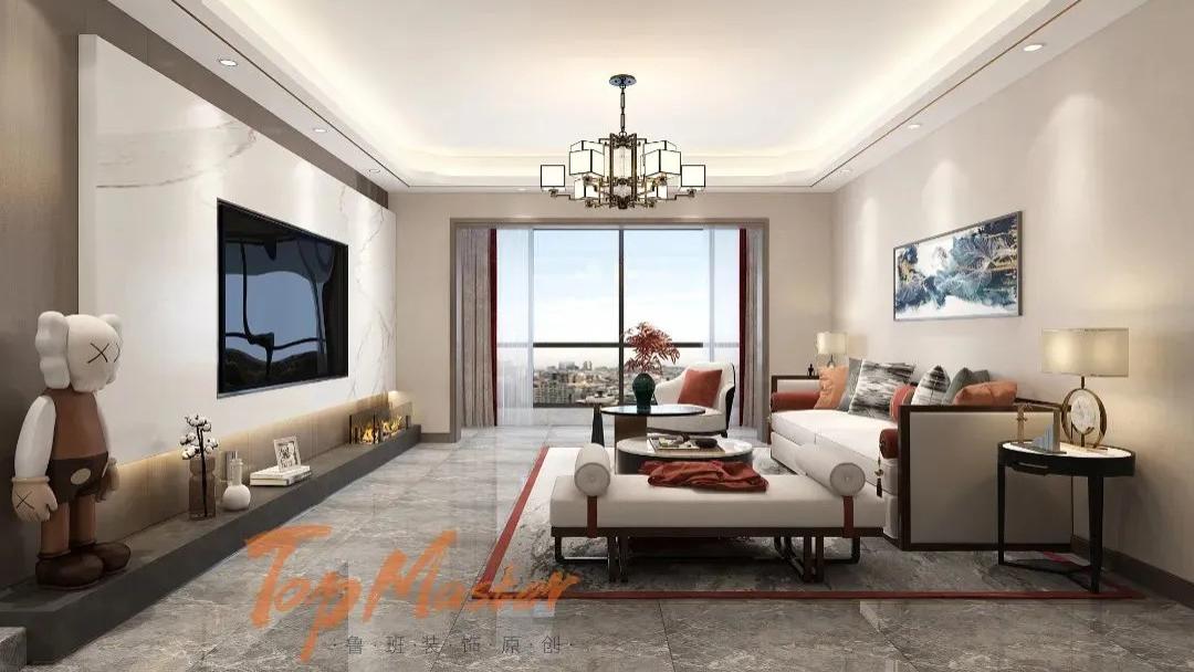 【鲁班装饰】滇池新城169㎡新中式风格，烹茶泼墨赋诗篇, 读雨听风问自然。