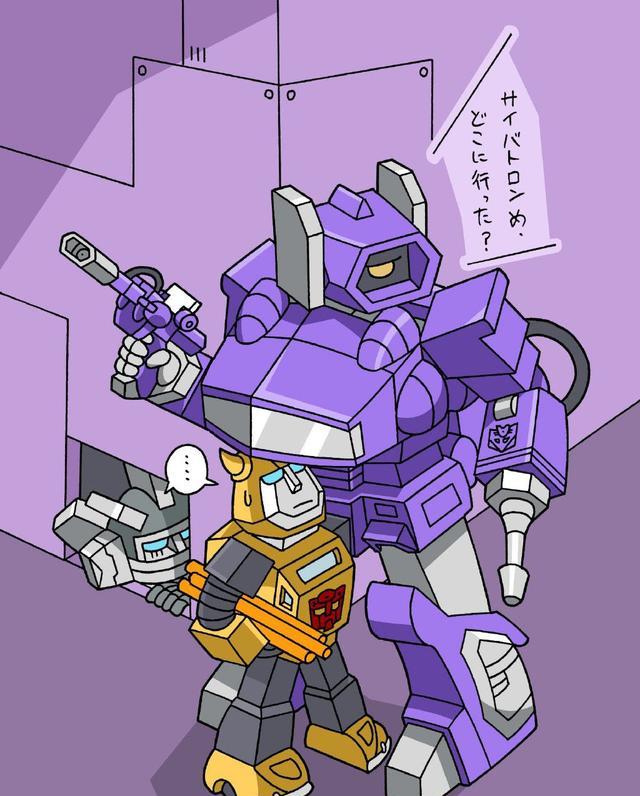 威震天|变形金刚趣味小场景插画，下班后一起喝酒的威震天与擎天柱