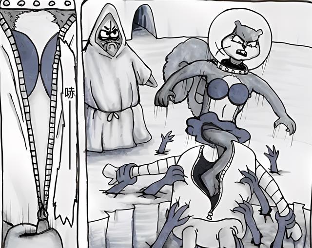 珊迪|珊迪逃出生天，比奇堡在颤抖！虾霸、章鱼哥都在害怕