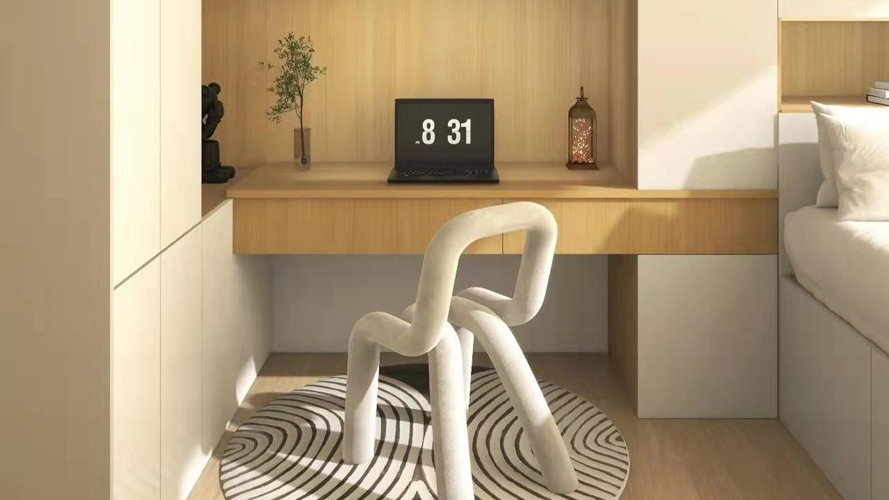 奶咖风书柜设计|藏在生活里的温柔