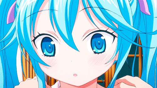 微笑|动漫中那些蓝色头发的角色，笑容甜甜的~