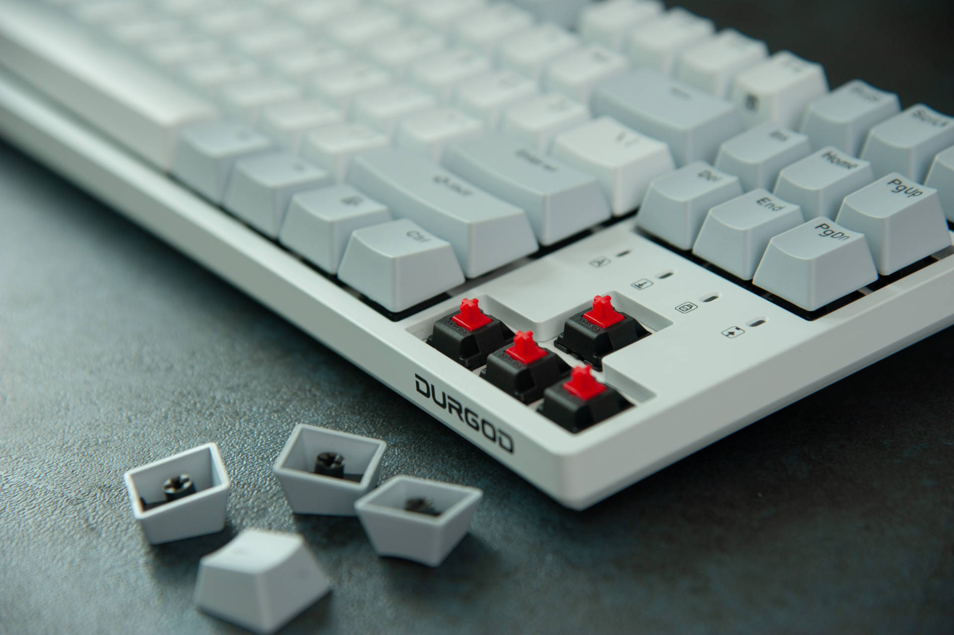 机械键盘|可盐可甜 杜伽K320红轴机械键盘 浅雾蓝