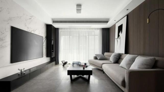 180平四居室现代简约风，黑白灰营造时尚高级的质感