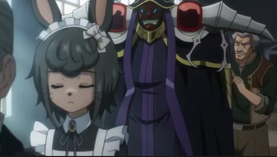 |不死者之王第4话,安兹秘密潜入帝国国都,幸运地遇到了兔女郎