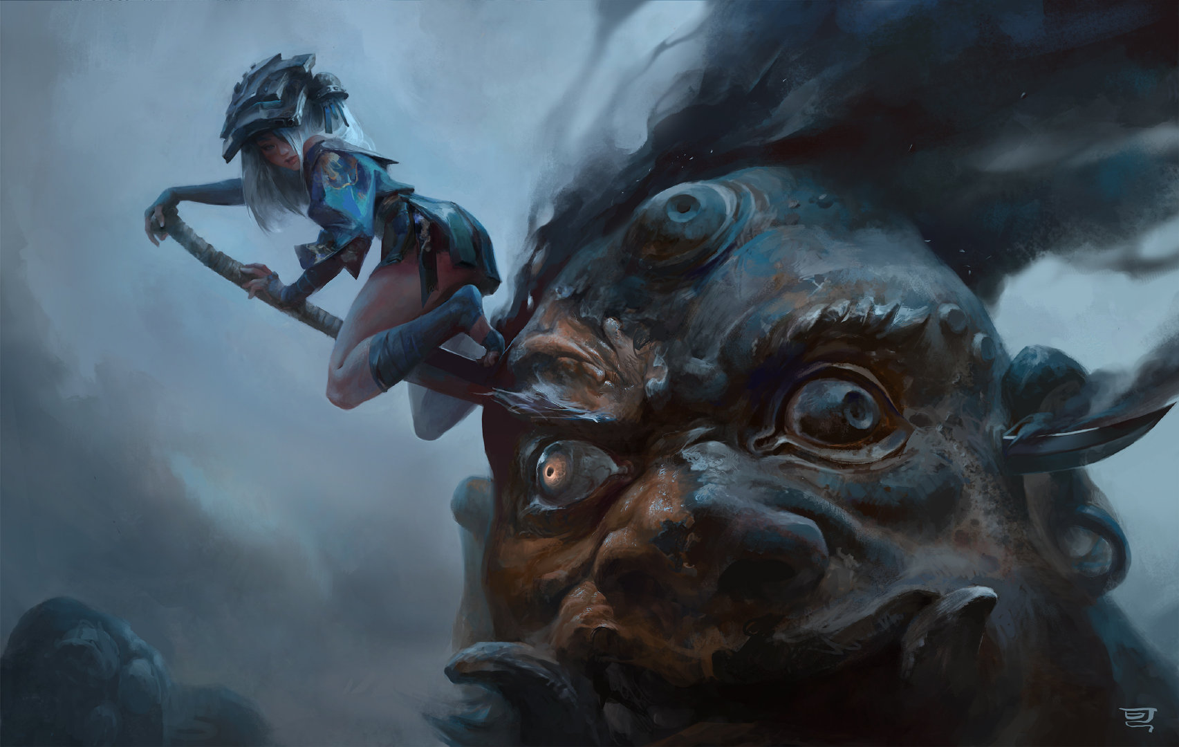 |極具沖擊力的CG概念人物插畫，畫面張力與故事氛圍都是不得了