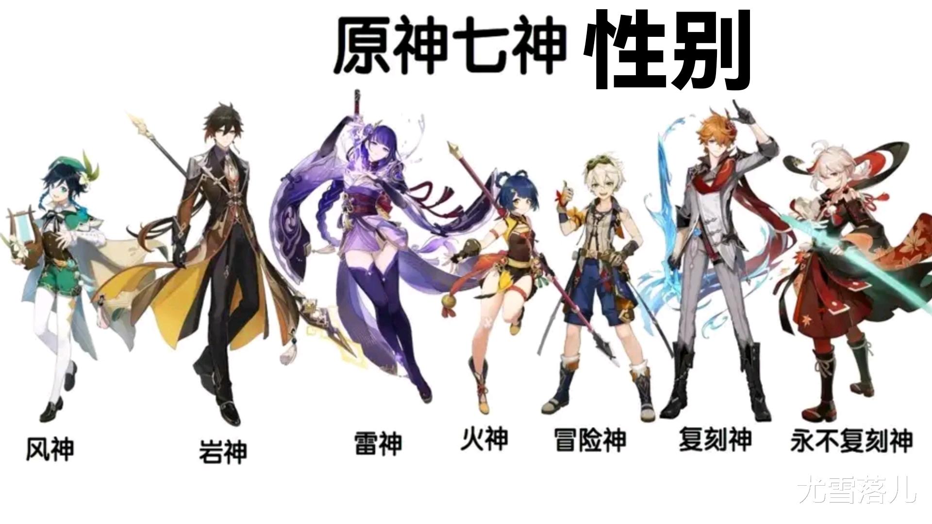 acgn漫评|原神资讯:七神性别曝光,五女二男,草神、火神、水神都是女的?