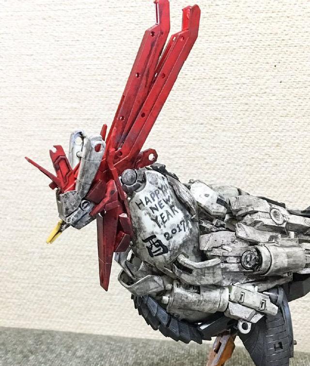 模型|高达模型剩余板件拼凑“贺年鸡达”