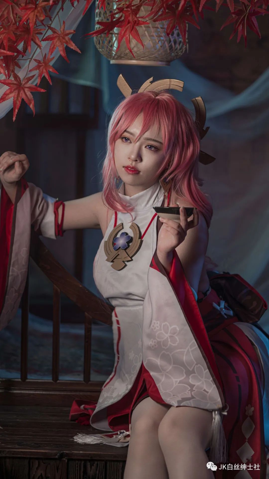 |cos:鸣神大社宫司八重神子cos正片@叶重华