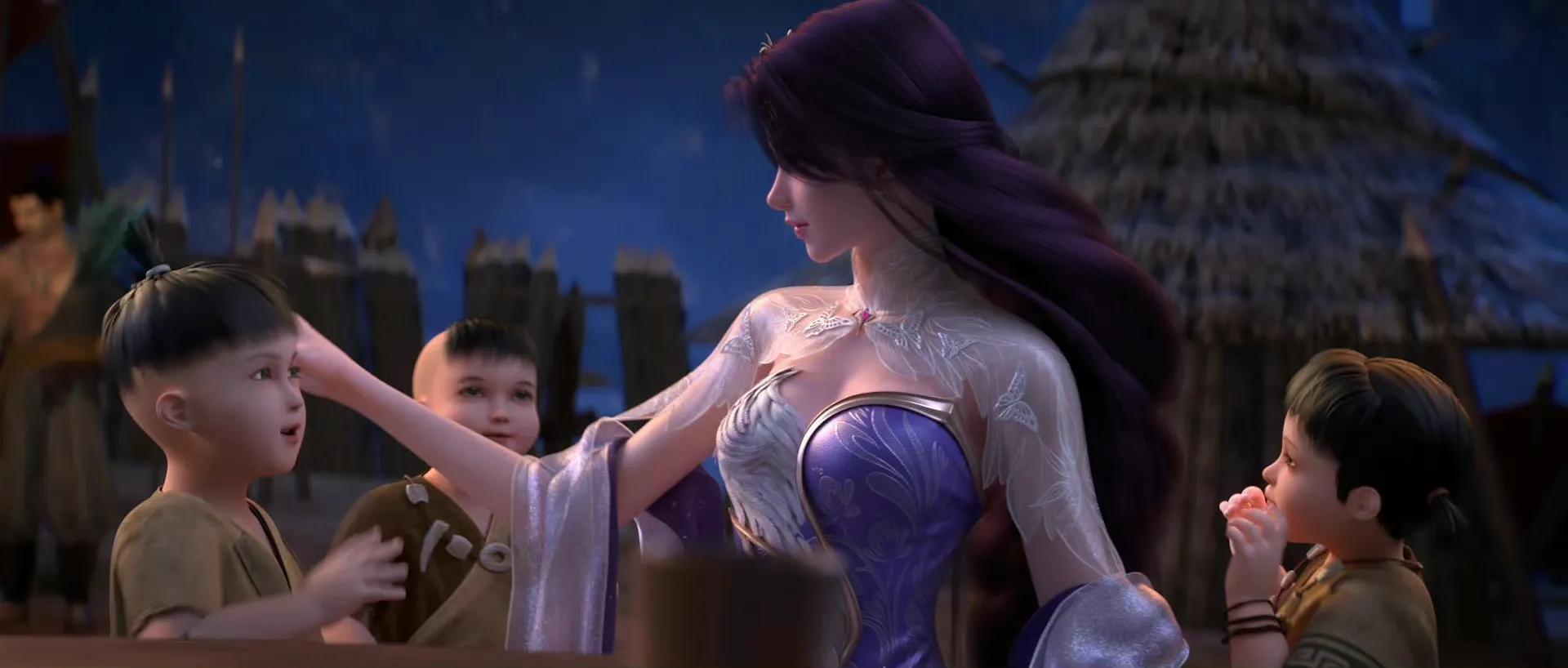 石昊|完美世界：上古皇蝶破茧而出，石昊扛着两位美女回村，画面太美了