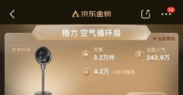 格力电器|格力旗下畅销“爆款”，除了空调还有风扇，超4.2万人好评推荐！