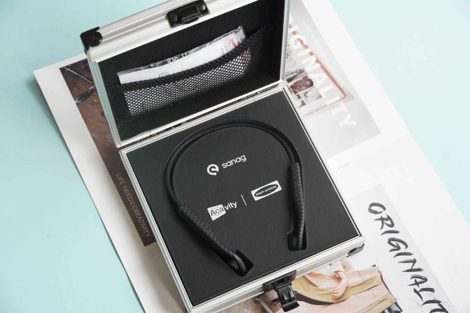 蓝牙耳机|碳纤科技, 机能风尚--英国sanag塞那骨传导二代气传导蓝牙耳机