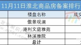 淮北2022年11月11日商品房网签备案10套