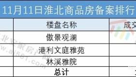 淮北2022年11月11日商品房网签备案10套