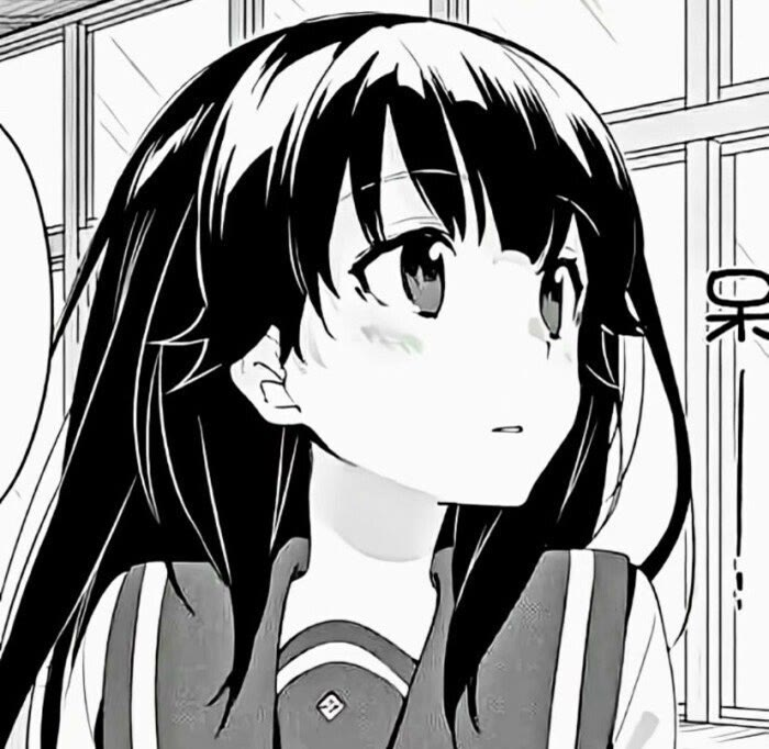 |黑白风旧漫动漫女生头像