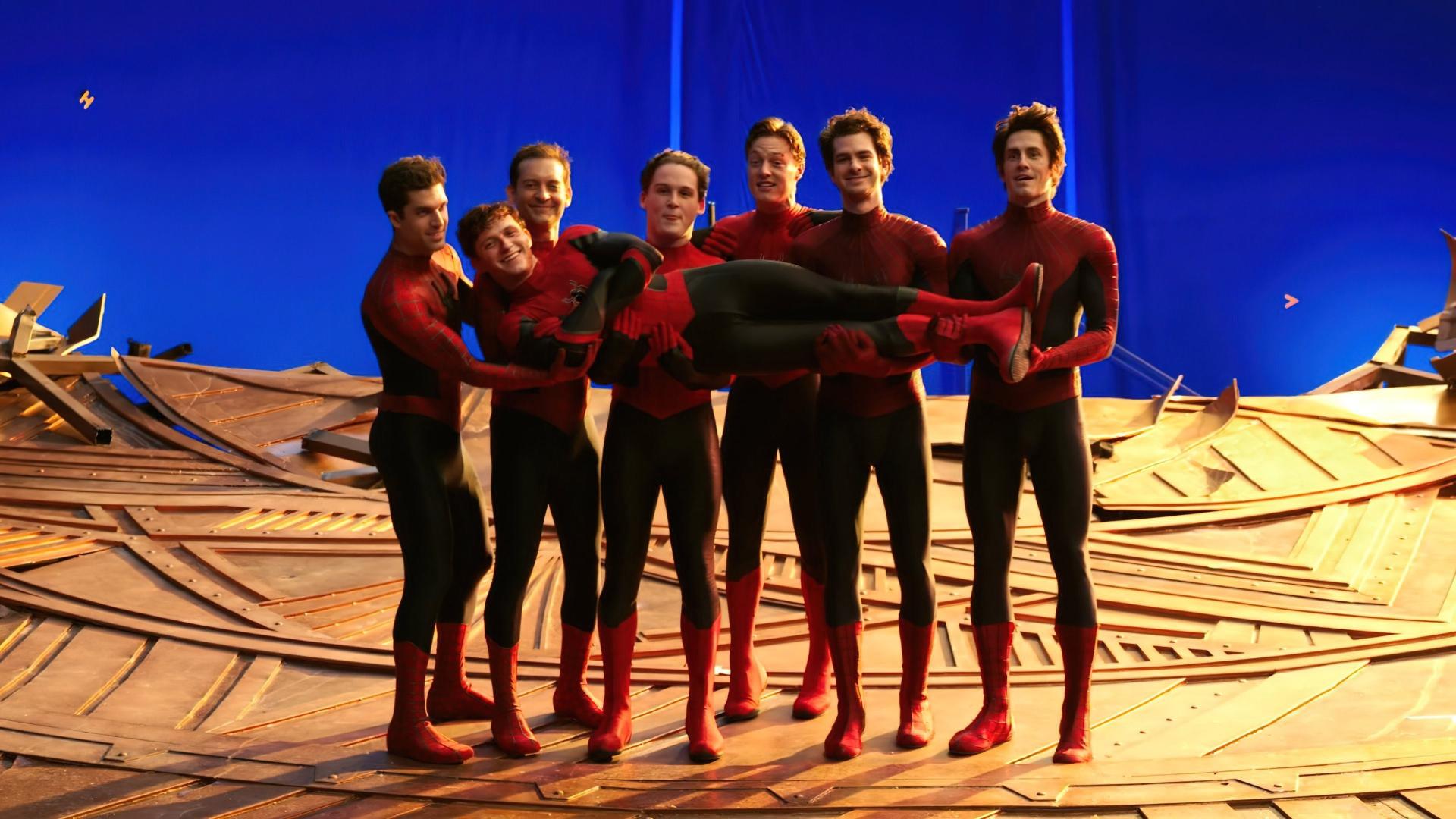 欧美明星|《蜘蛛侠：英雄无归》众主演+替身幕后照曝光：七个蜘蛛侠同框亮相