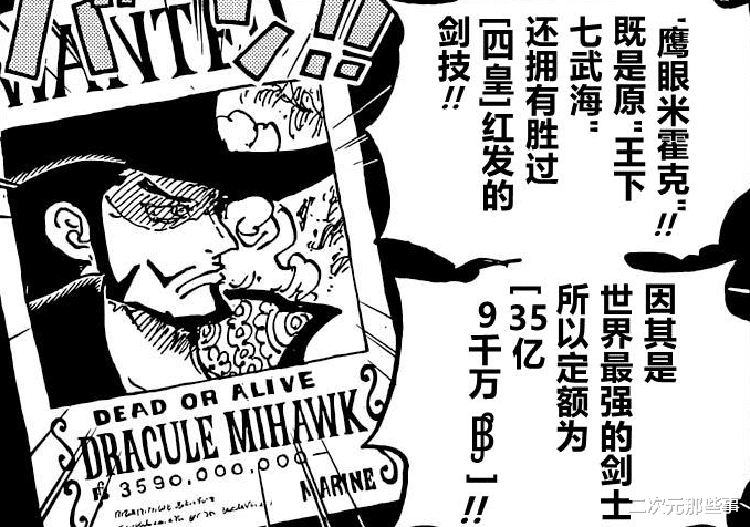 鹰眼|《海贼王》最新悬赏TOP10，鹰眼米霍克位列第六，黑胡子遗憾落榜