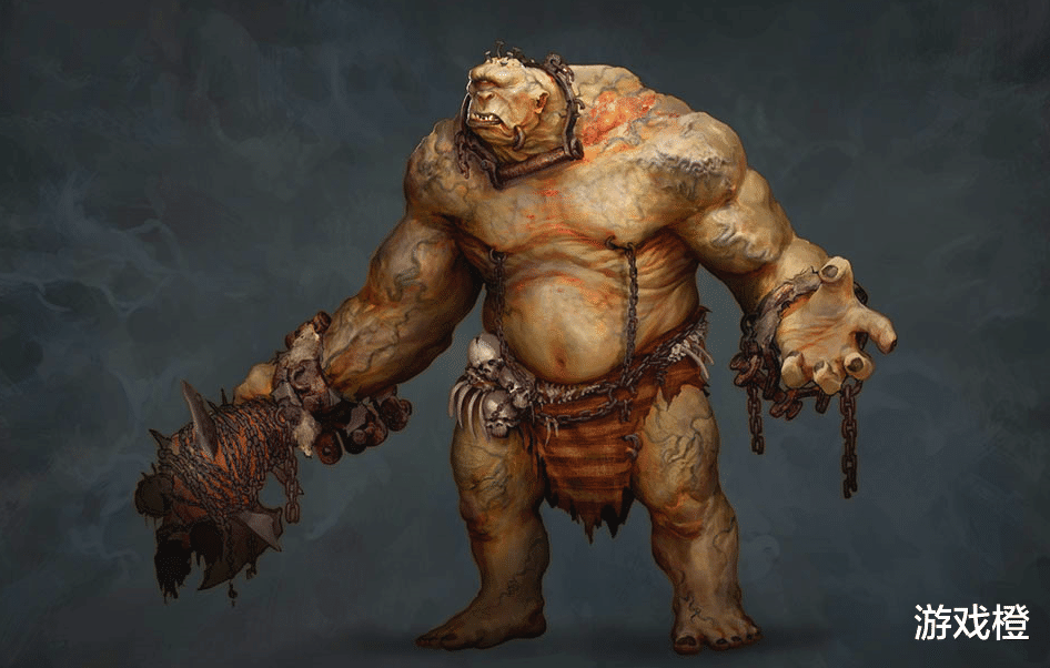 《暗黑破坏神2》用人类做武器的黄色巨人怪物