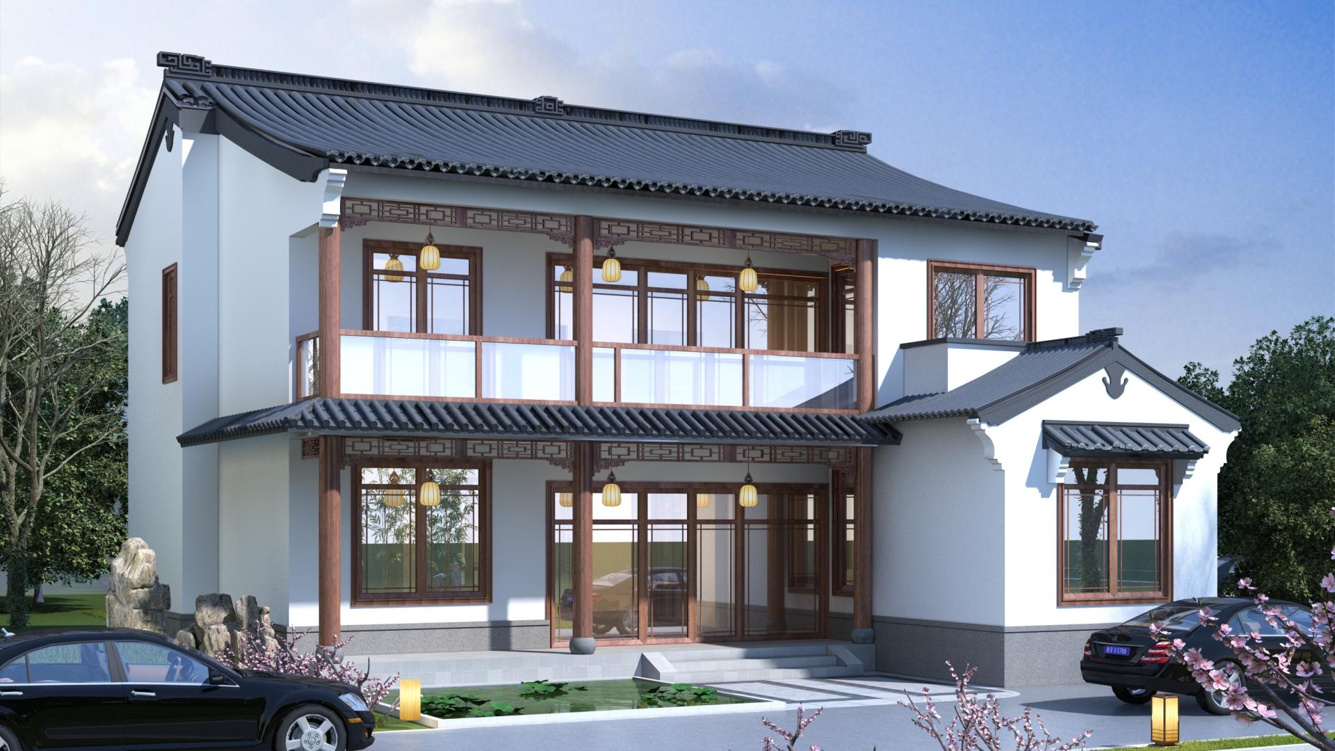 新中式二层住宅设计，造型经典大气又耐看