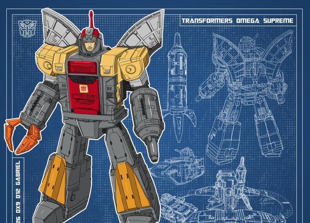 |变形金刚G1动画角色插画，线稿部分更帅气