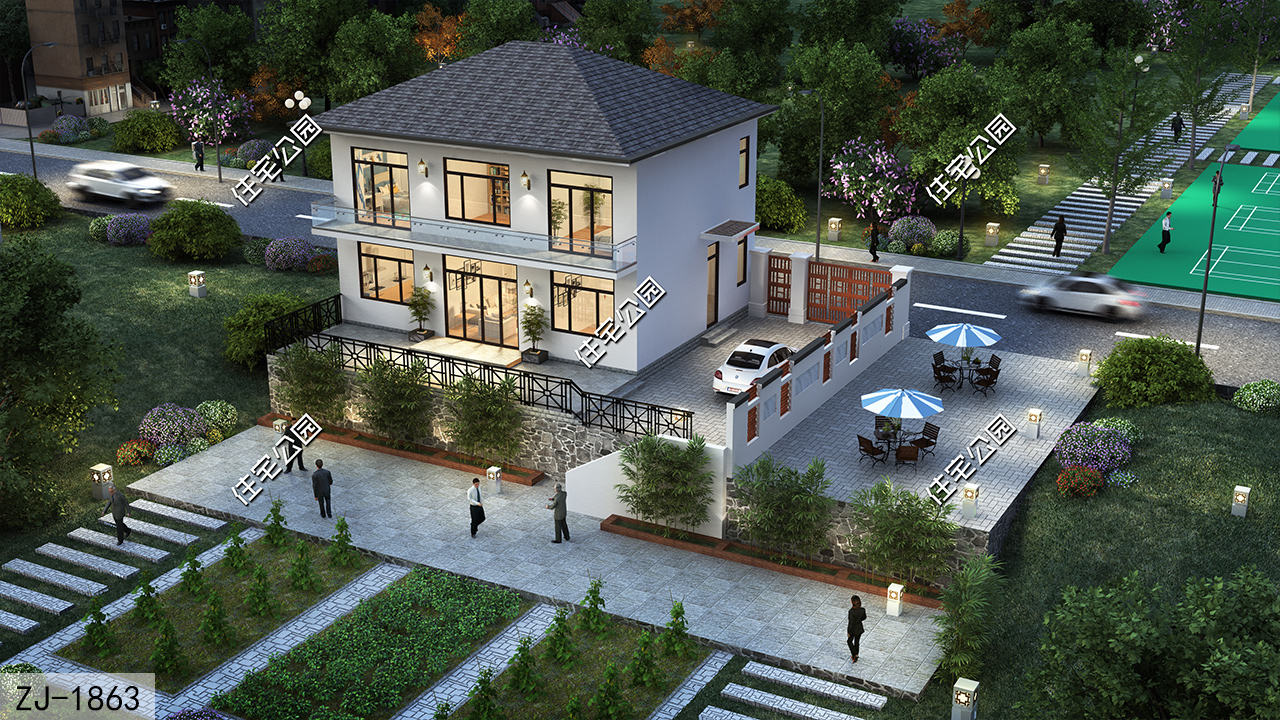 舒适卧室+车库，12×9米精致二层别墅，小占地也能建出“大”别墅