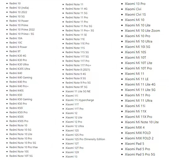 红米手机|MIUI14升级机型名单终于来了：包含小米10、Redmi10等多款老机型