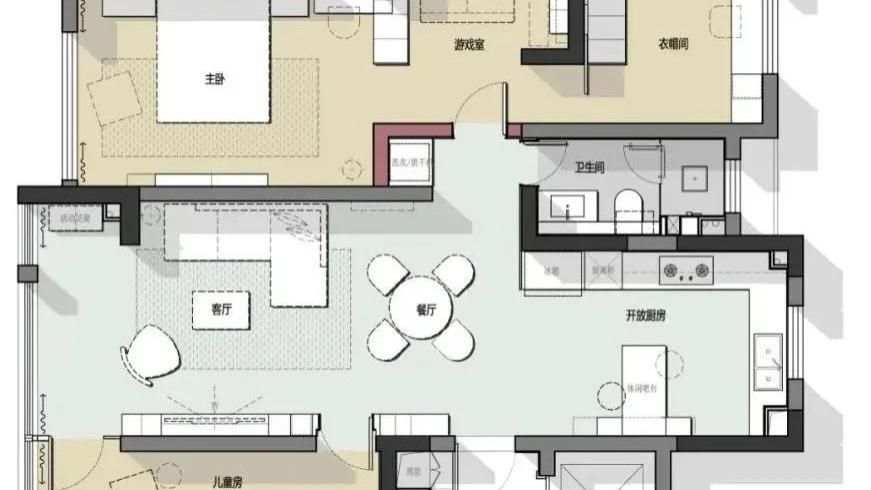 138㎡原木风，岛台、游戏室、衣帽间回归自然，打开自由生活的开关！