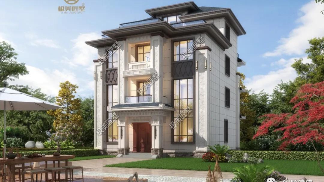 精美的新中式三层半别墅，客厅挑空真是大气，传统又现代