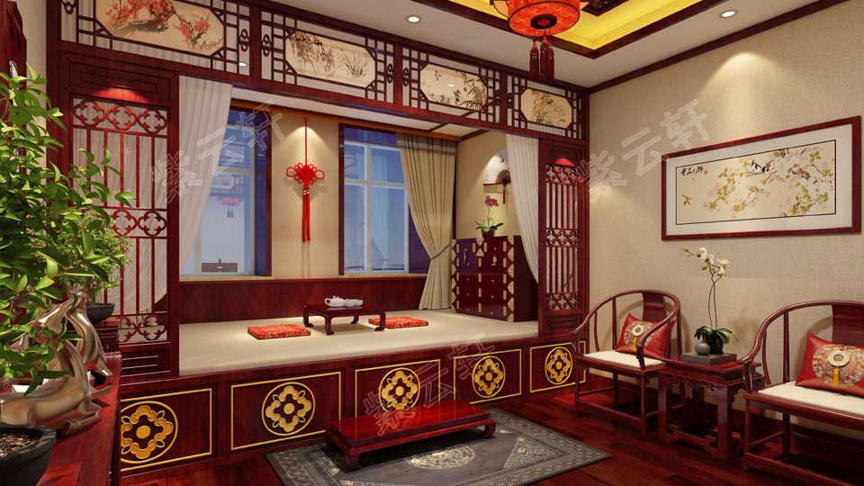 浙江金华中式装修别墅，秉中式风格，道自然美学