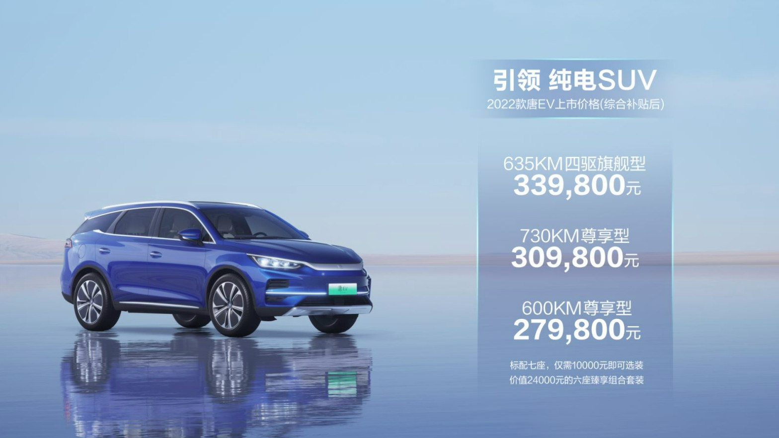 比亚迪实力贴身竞品，2022款唐EV27.98万起售