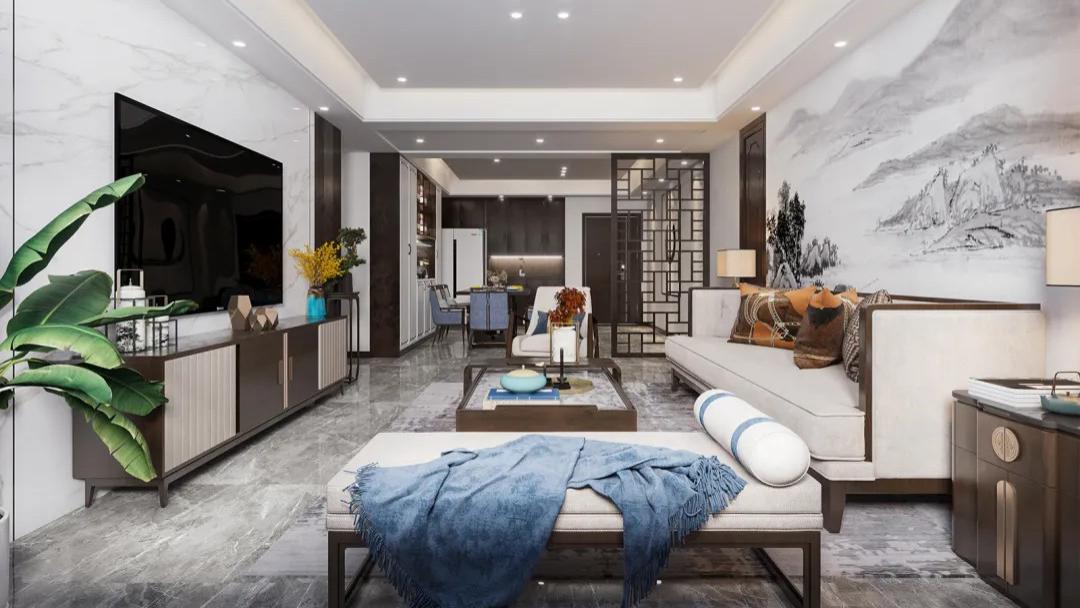 【鲁班装饰】滇池名门130㎡新中式风格