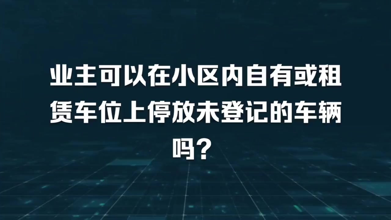 业主可以在小区内自有或租赁车位上停放未登记的车辆吗？