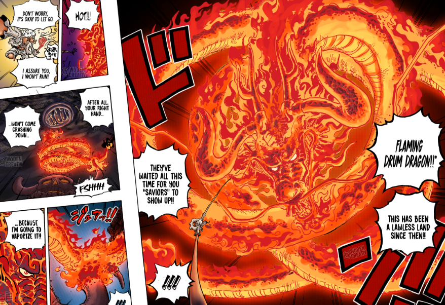 |海贼王1048:火焰八卦VS猿神之枪,流樱霸气成为决胜关键!