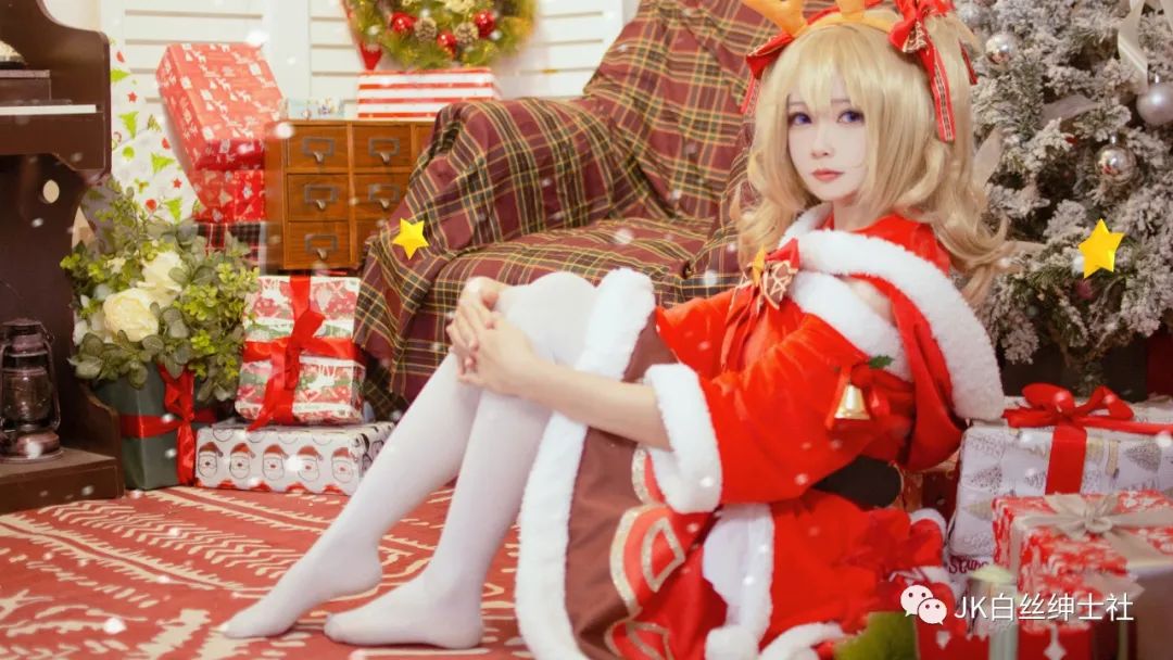 |cos：原神芭芭拉圣誕cos正片@小怪獸