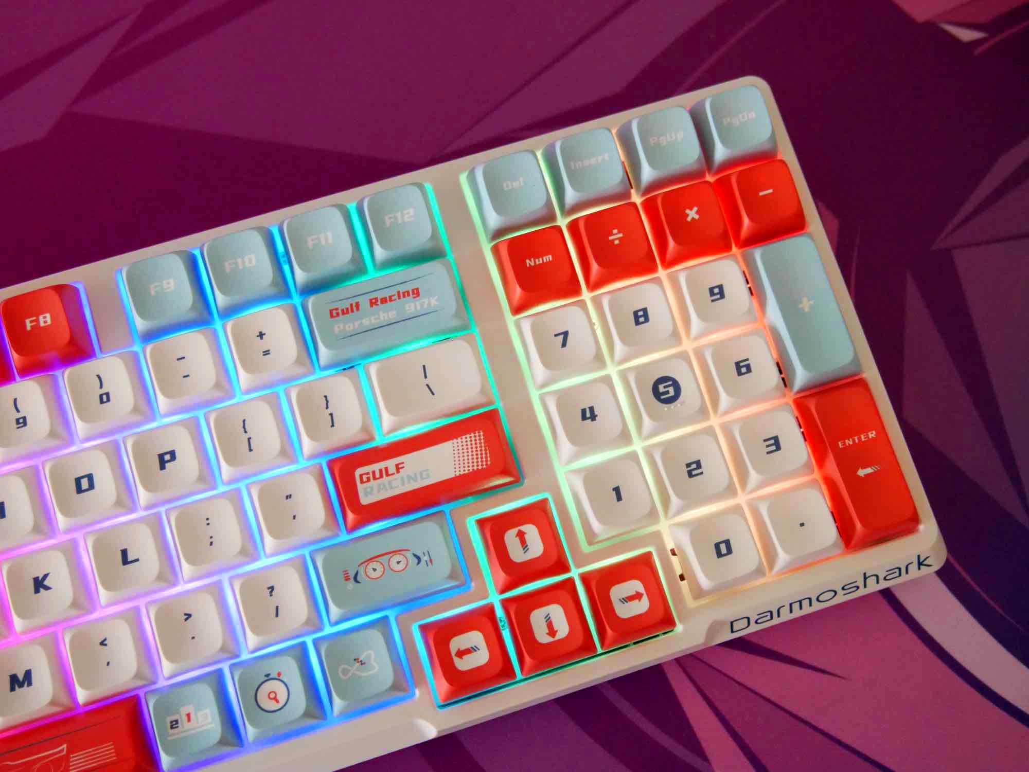 机械键盘|颜值即正义——达摩鲨K7 pro三模机械键盘赛车版