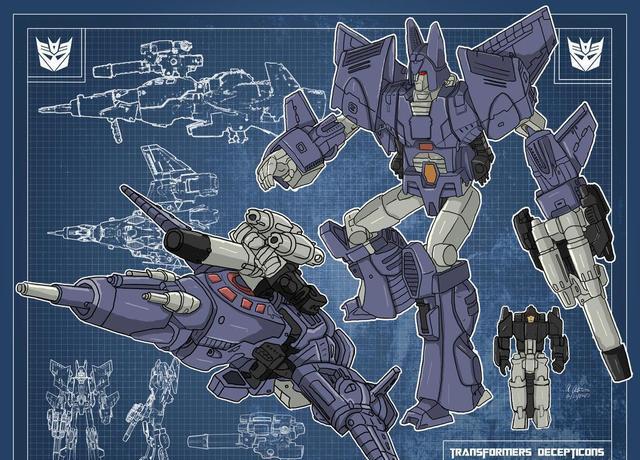 |变形金刚G1动画角色插画，线稿部分更帅气