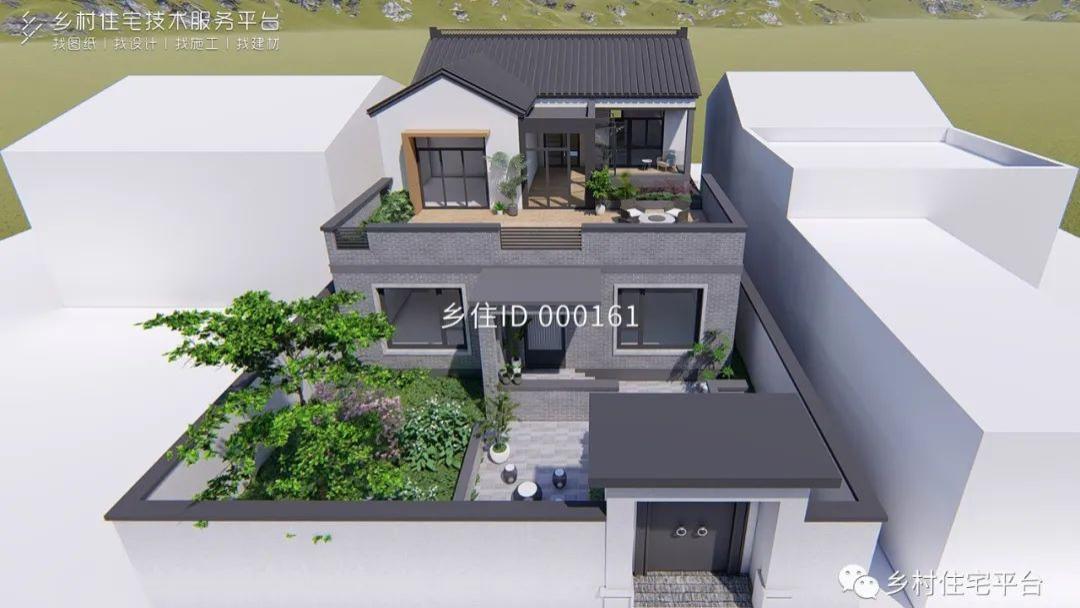 乡住科技免费图纸土建53万面宽11m进深17m北京房山二层新中式别墅
