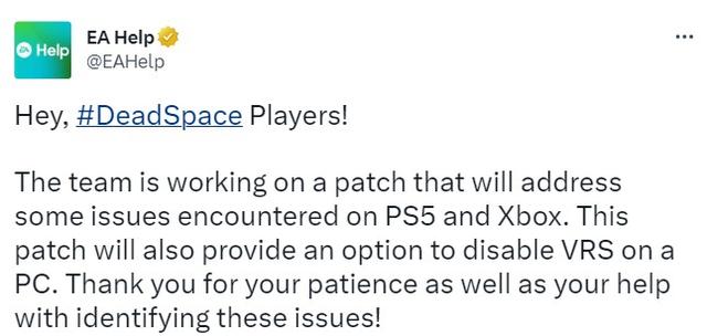 《死亡空间：重制版》优化补丁正在开发中 PC可关闭VRS