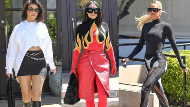 金·卡戴珊|卡戴珊姐妹携手炸街：侃爷前妻腰胯比夺目，科勒又高又美，大姐粗腿坑洼