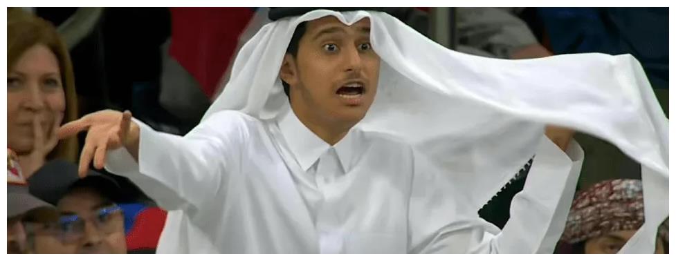 看到本国输球的卡塔尔王子