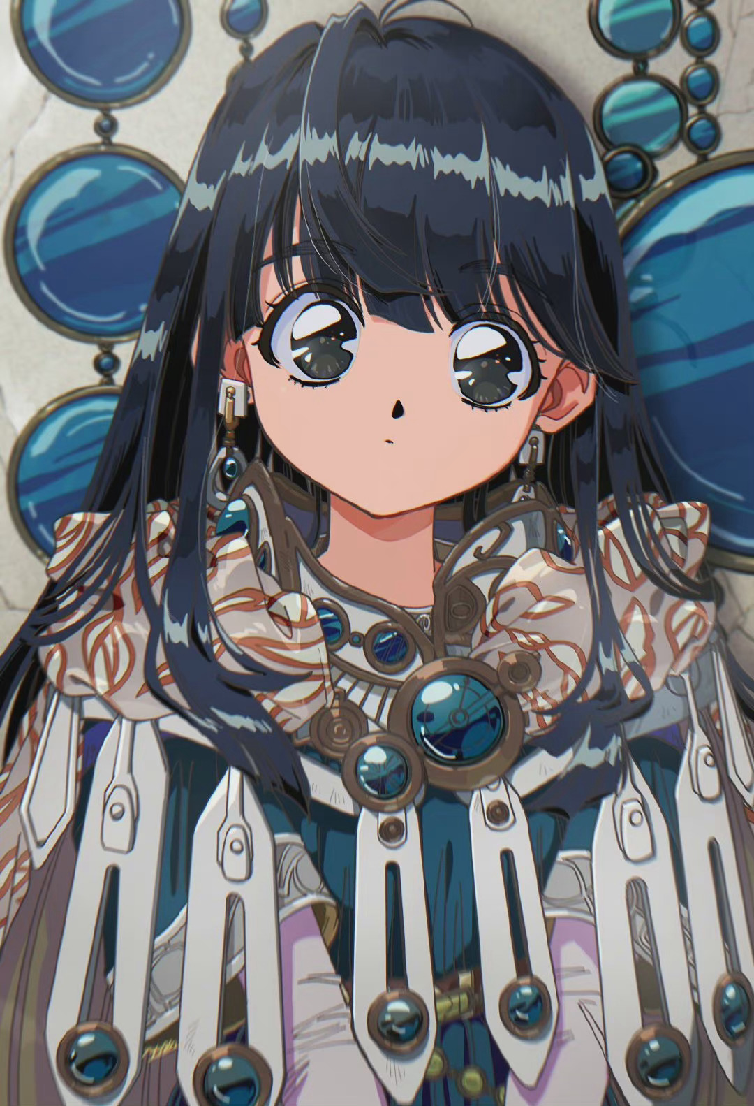 |很有年代感的动漫少女插画，大眼睛看起来就炯炯有神