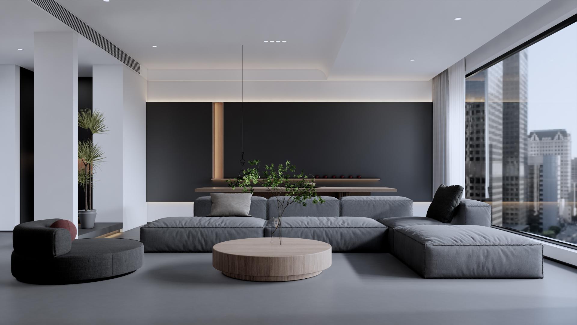 160㎡现代极简风，不一样的神秘色彩