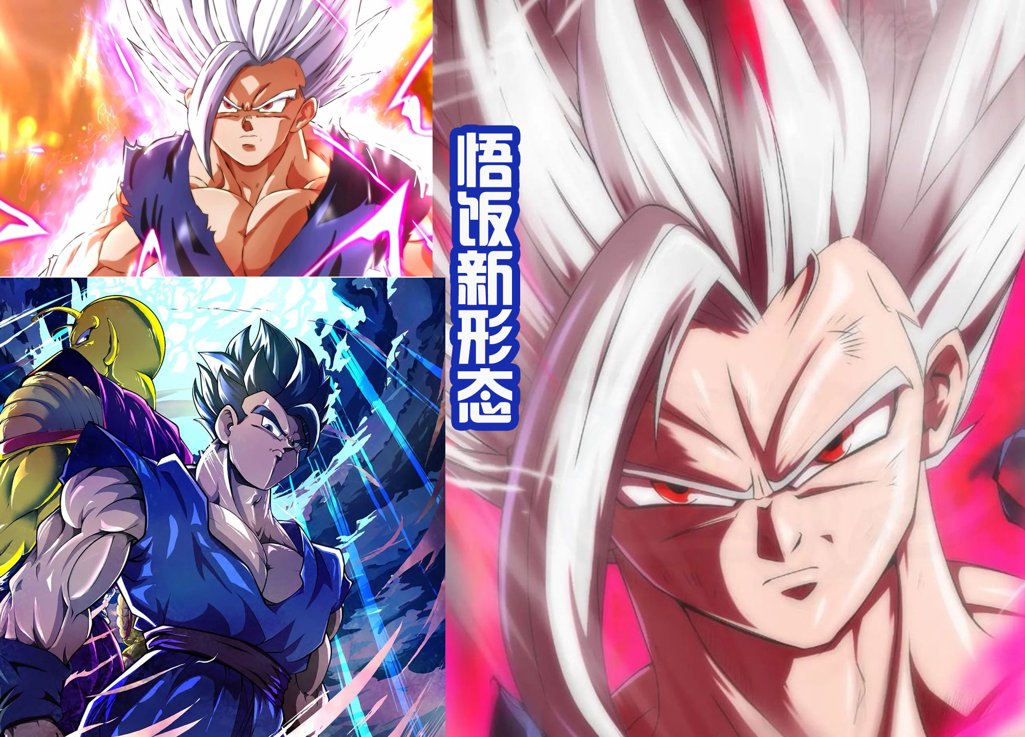 悟饭|六位赛亚人不同的进化之路,悟饭和悟空爱白发,贝吉塔是紫发!