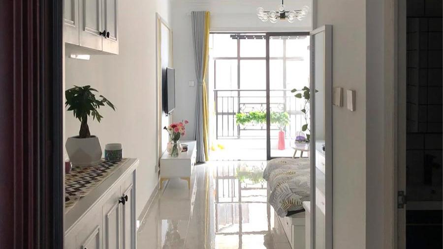 90后女孩37㎡小家火了，厨房在阳台，客厅与卧室共用，安全感爆棚