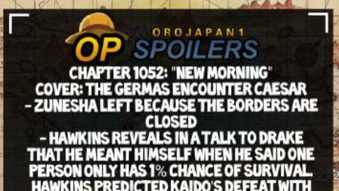 海贼王|《海贼王》1052话情报，绿牛即将出场，更好的消息是下周不休刊！