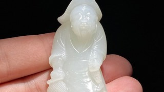 和田玉籽料|清乾隆 和田玉籽料 白玉 渔翁得利