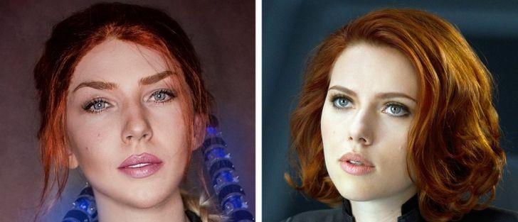 女孩|素人网友变身电影动画主角简直双胞胎,女孩复制黑寡妇神韵超性感