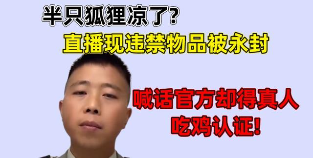 狐狸|半只狐狸凉了？直播账号被永久封禁，喊话官方却得真人吃鸡认证