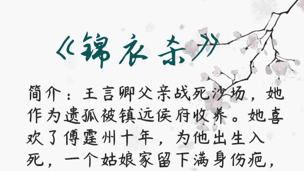 【失忆梗系列】古言小甜文——《锦衣杀》