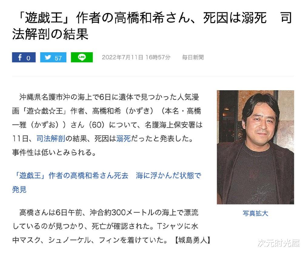 萧炎|动漫《游戏王》作者高桥和希溺水身亡 司法解剖结果正式公布